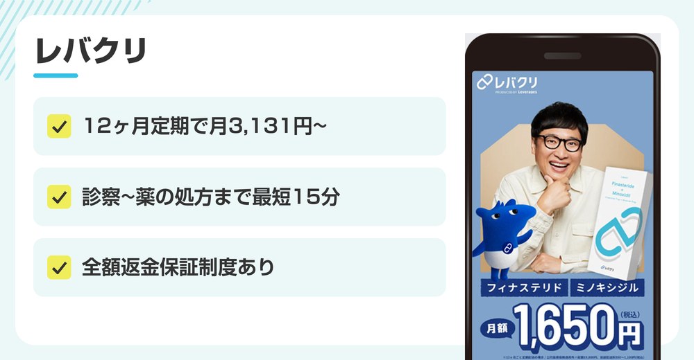 レバクリのAGA治療おすすめポイントまとめバナー