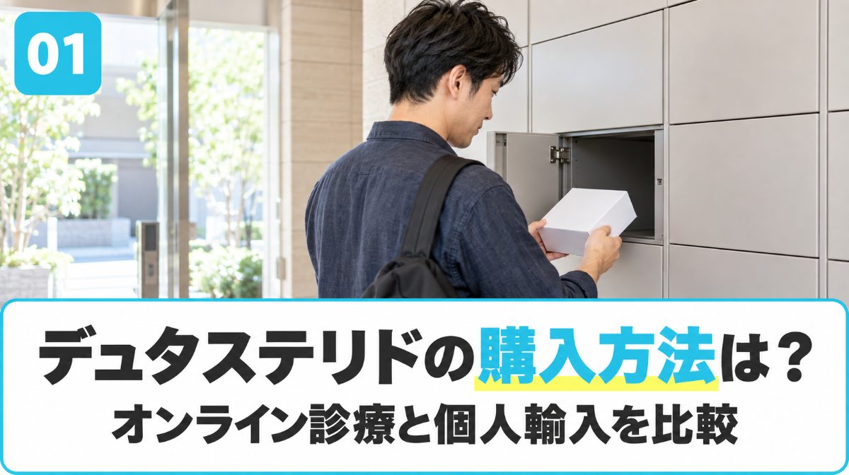 デュタステリドの購入方法をオンライン診療と個人輸入で比較する見出しイメージ