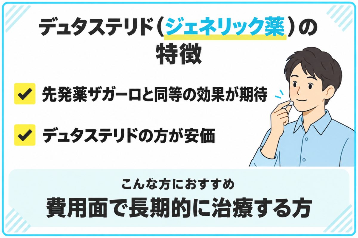 ジェネリック医薬品デュタステリドの特徴まとめ