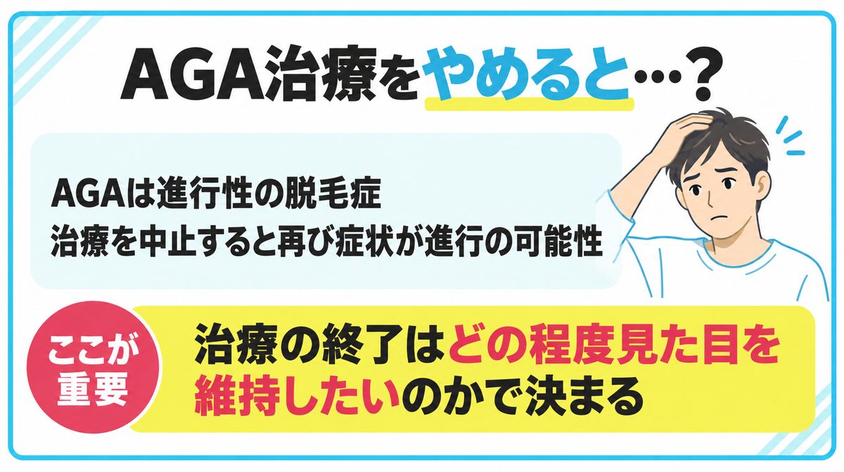AGA治療をやめるとどうなるかまとめ