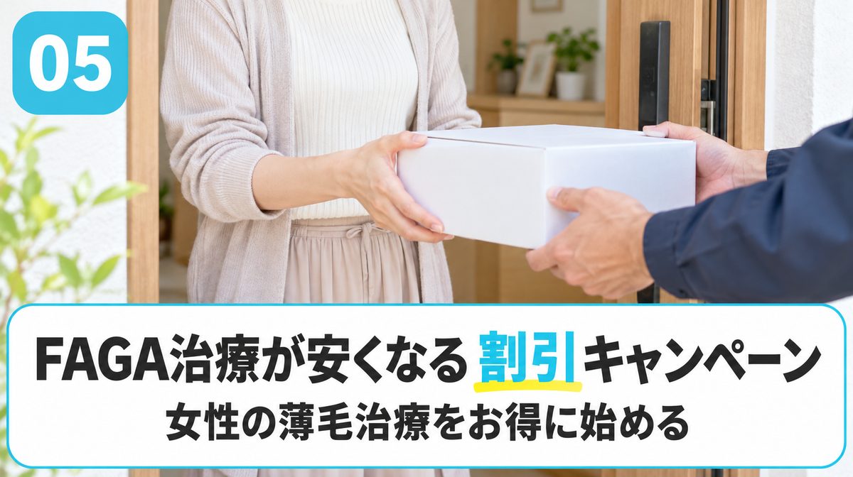 FAGA治療が安くなる割引キャンペーンを解説する見出しイメージ