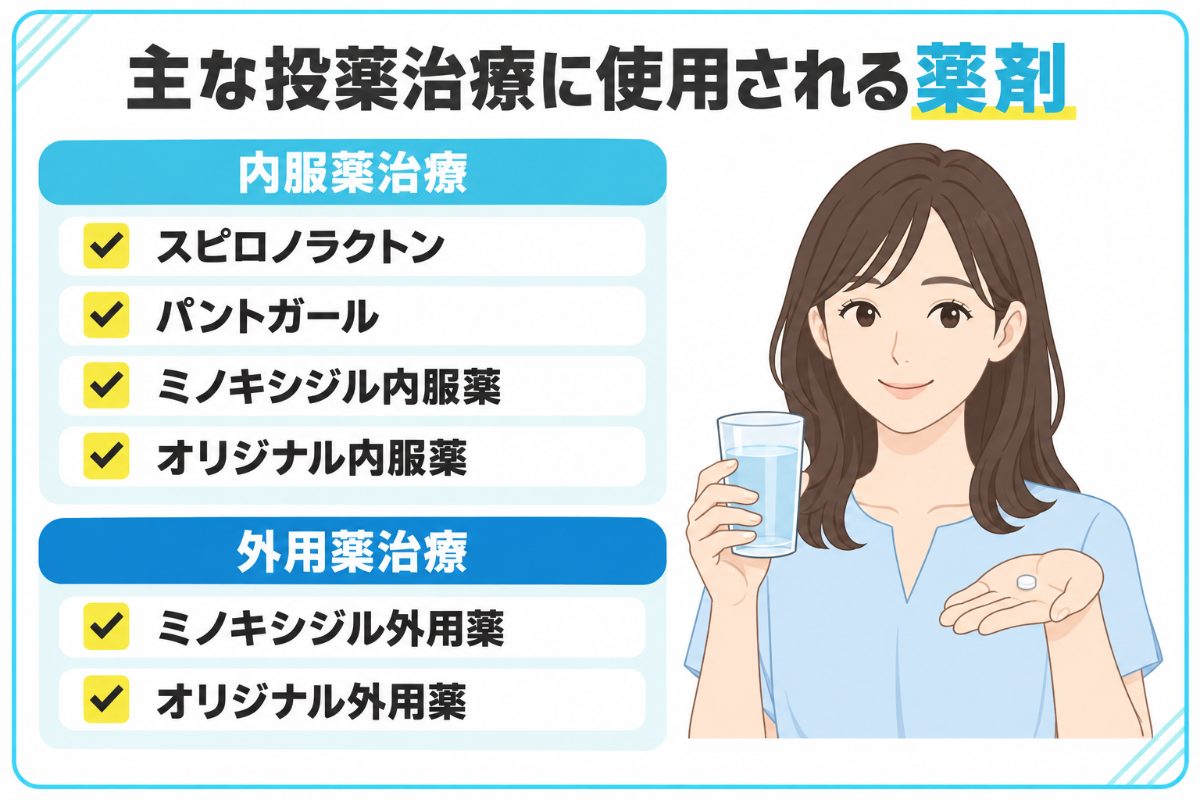 主な投薬治療に使用される薬剤一覧