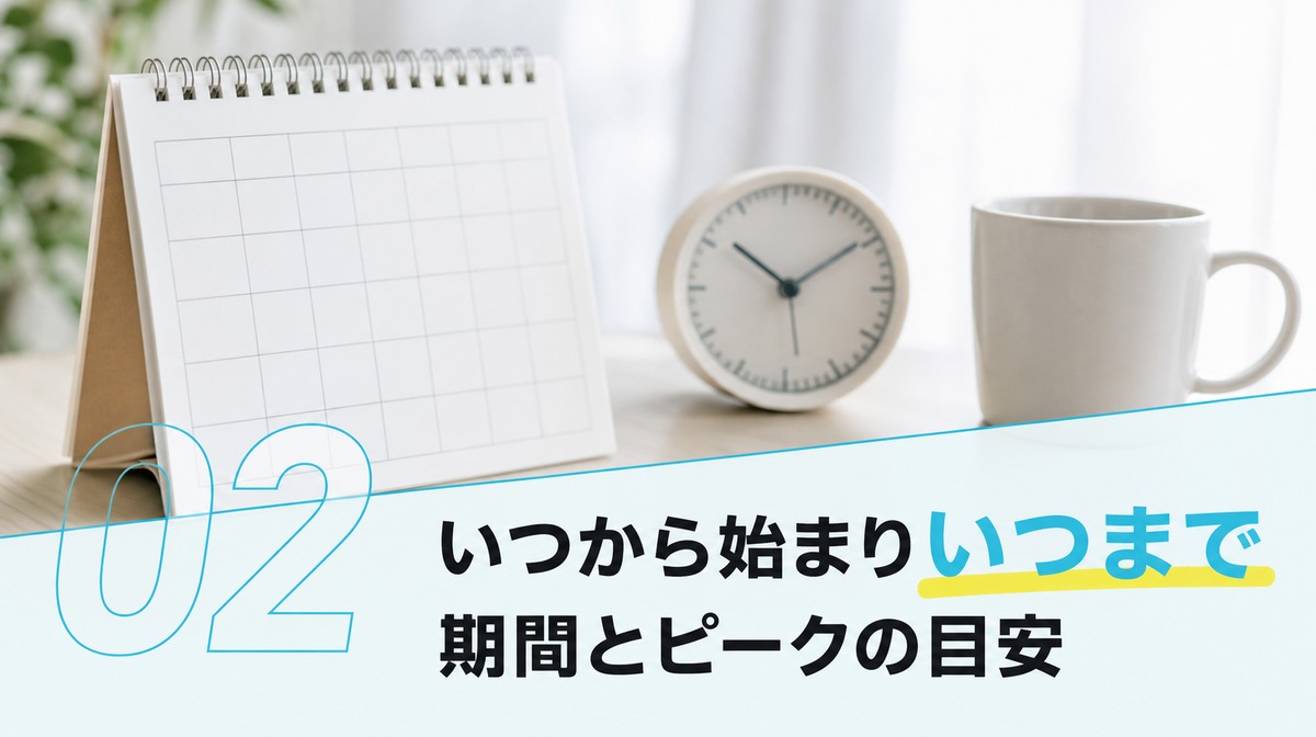 初期脱毛はいつから始まりいつまで続くのか期間とピークを解説する見出しイメージ