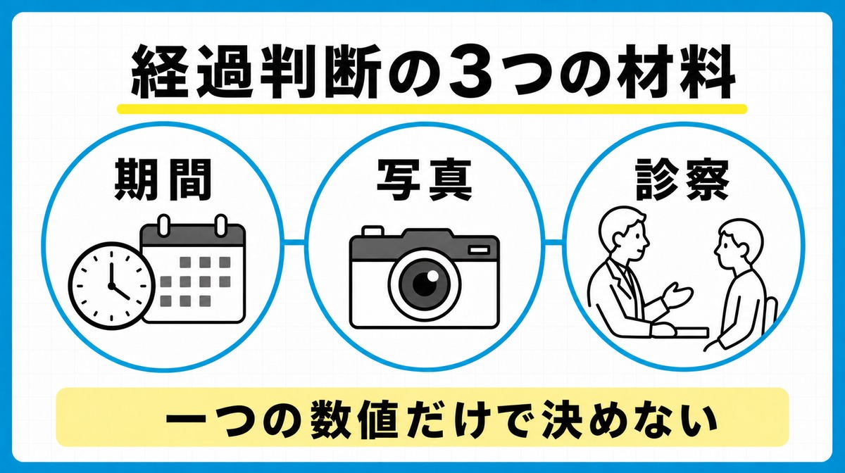 AGA治療の経過を期間・写真・診察で判断する図