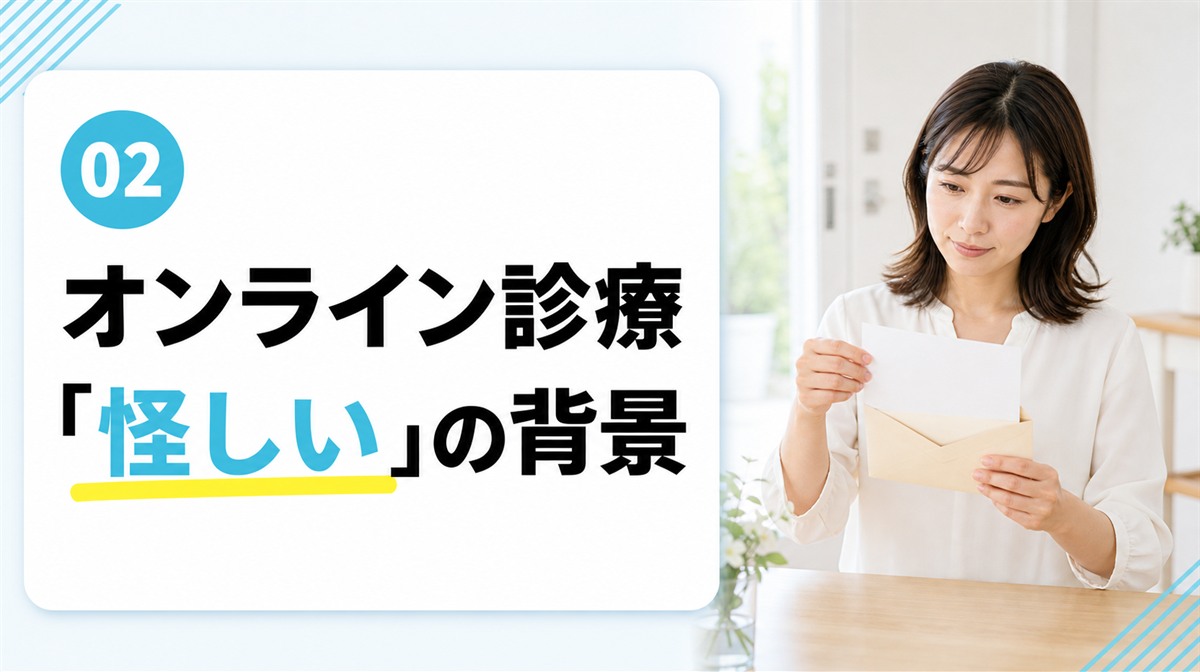 AGAオンライン診療が怪しいと感じる背景を検証する章のイメージ