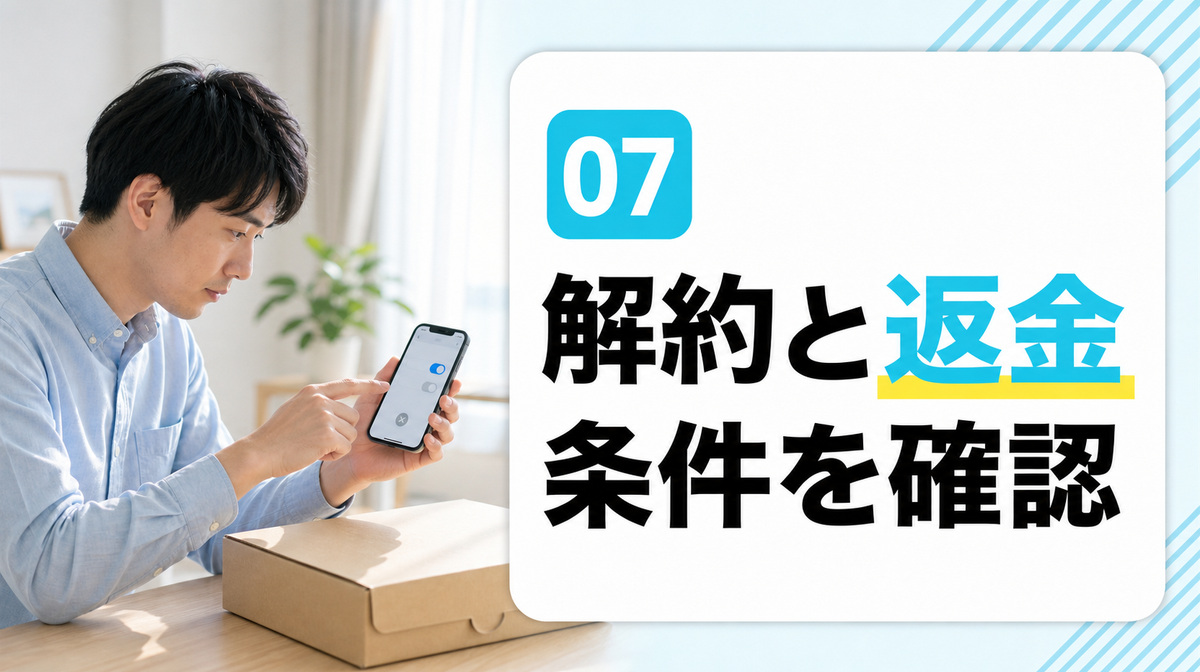 定期配送の解約と返金条件を確認する章のイメージ