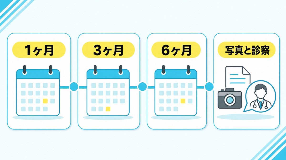 AGA治療開始後の初期脱毛と経過の見方を整理した図