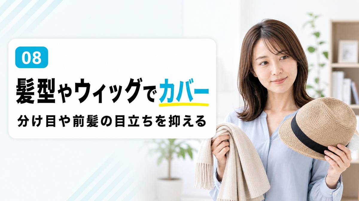 びまん性脱毛症を髪型やウィッグでカバーする方法を解説する見出しイメージ