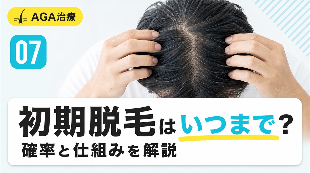 デュタステリドの初期脱毛がいつまで続くかと確率や仕組みを解説する見出しイメージ
