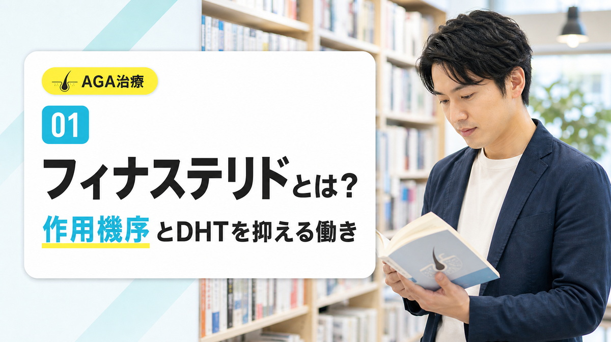 フィナステリドとは何かと5αリダクターゼを阻害する作用機序を解説する見出しイメージ