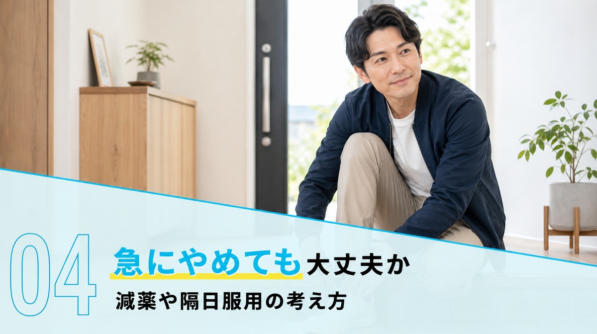 フィナステリドを急にやめても大丈夫か減薬を考える見出しイメージ