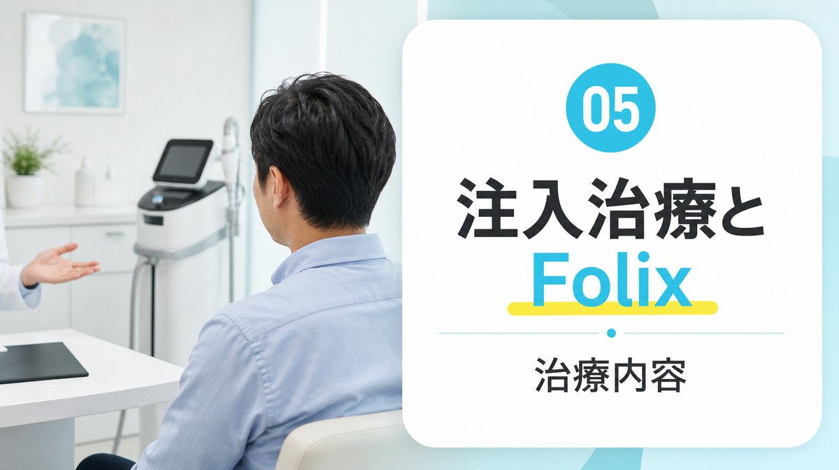 ゴリラクリニックのAGA注入治療とFolixレーザーの治療内容