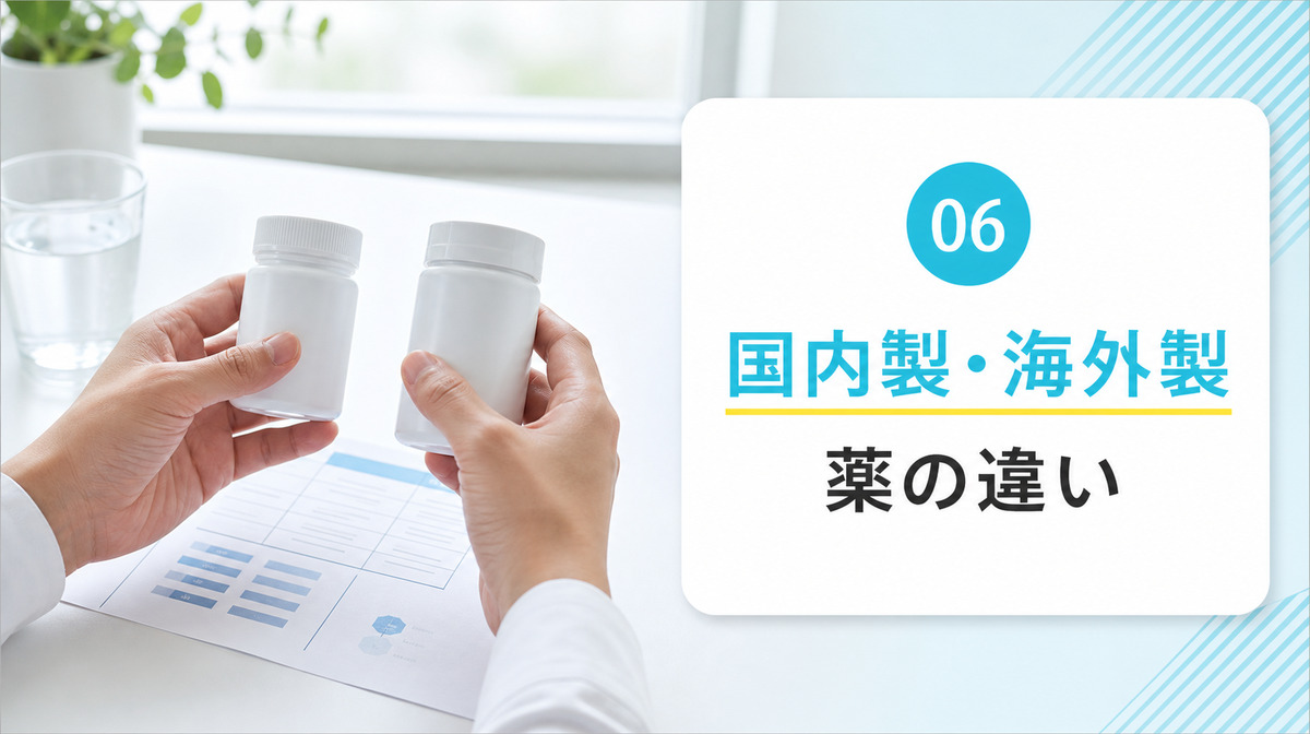 レバクリのAGA治療薬の国内製と海外製を比較する