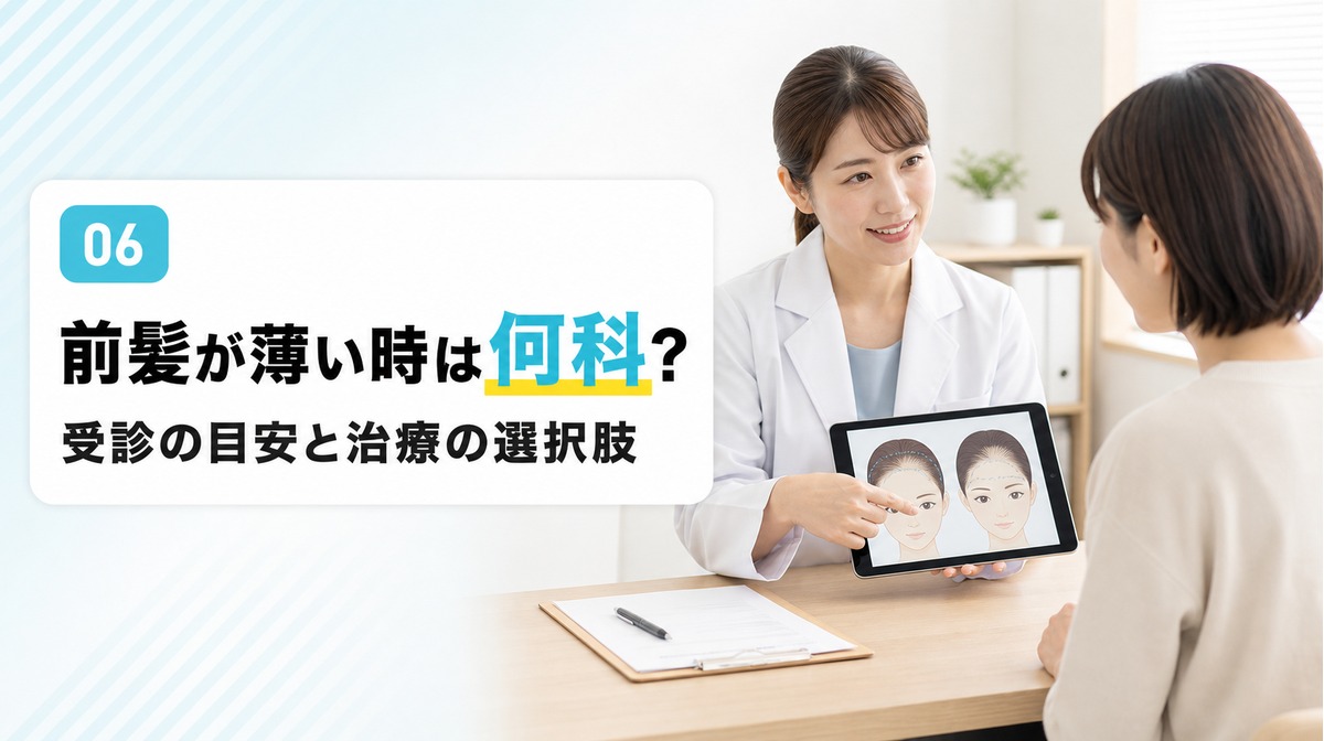 前髪が薄いとき病院は何科か受診の目安と治療の選択肢を解説する見出しイメージ