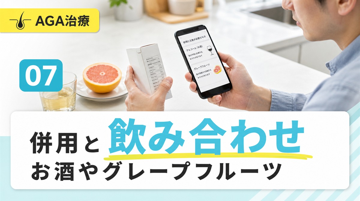 ミノキシジルの併用や飲み合わせと禁忌を解説する見出しイメージ