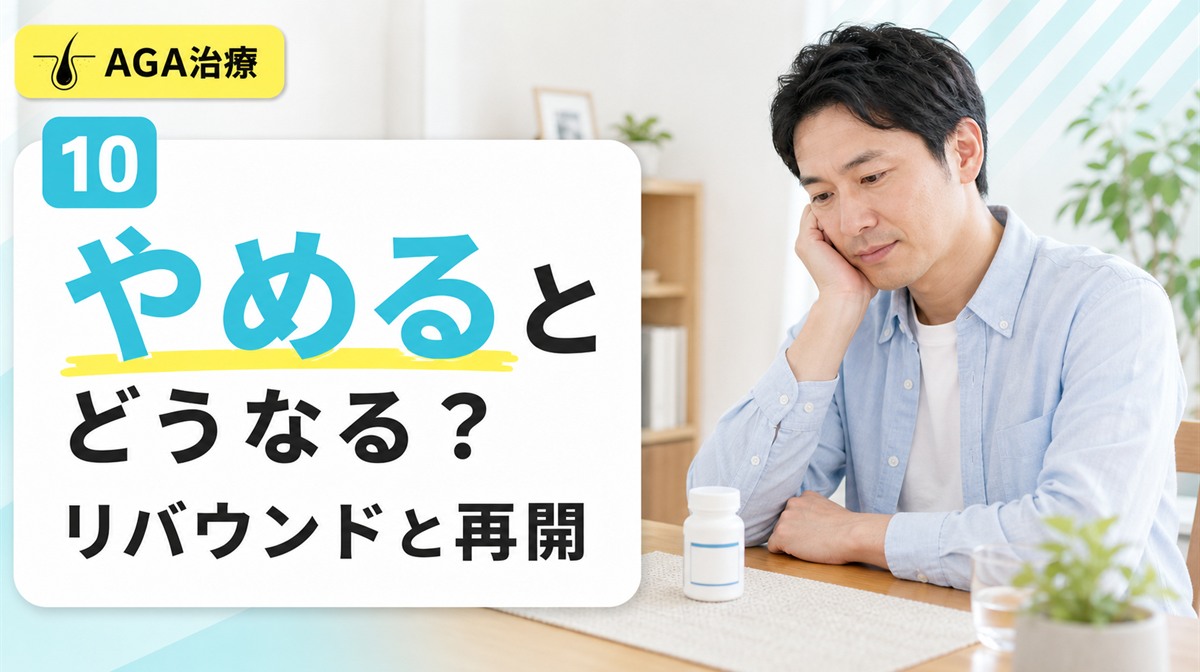 ミノキシジルをやめるとどうなるかやめてよかった声も解説する見出しイメージ