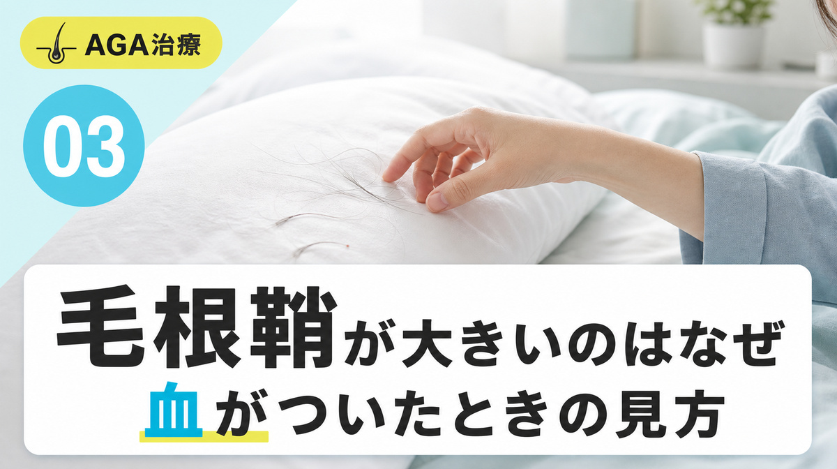毛根鞘が大きい理由や血がついた毛根鞘の見方を解説する見出しイメージ