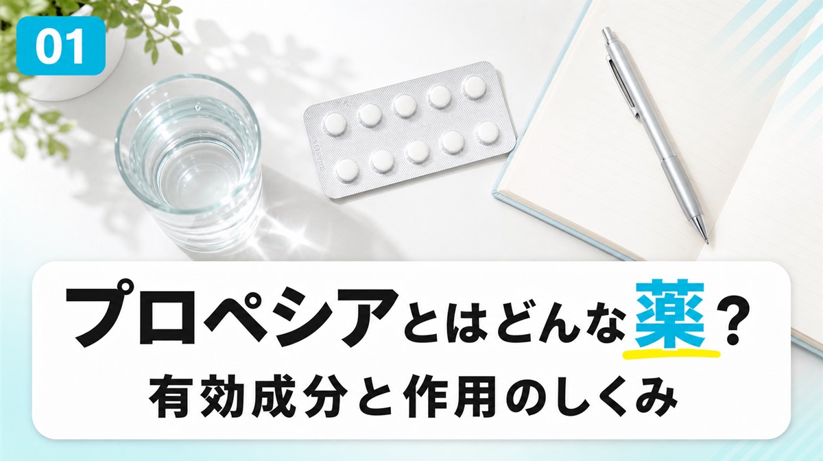 プロペシアとは何かと成分や作用機序を解説する見出しイメージ