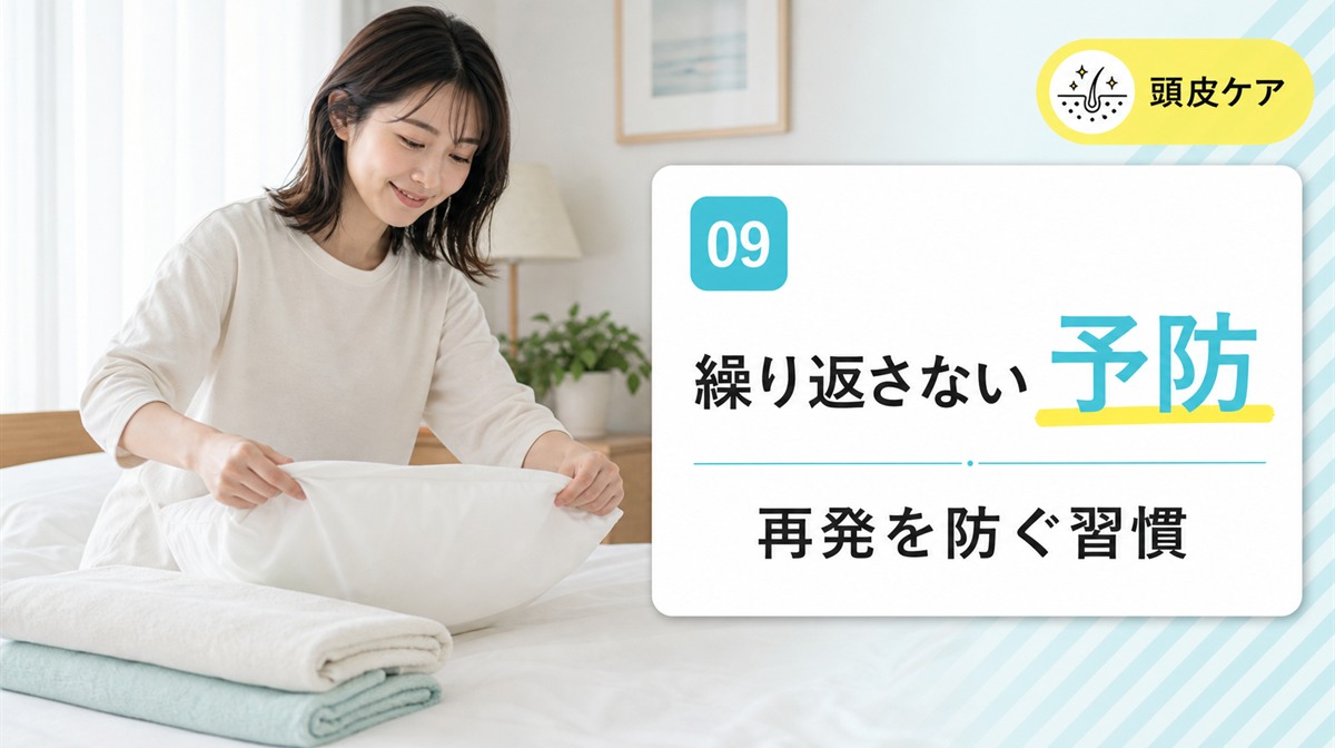 頭皮ニキビを予防して繰り返さないためにできることを確かめる見出しイメージ