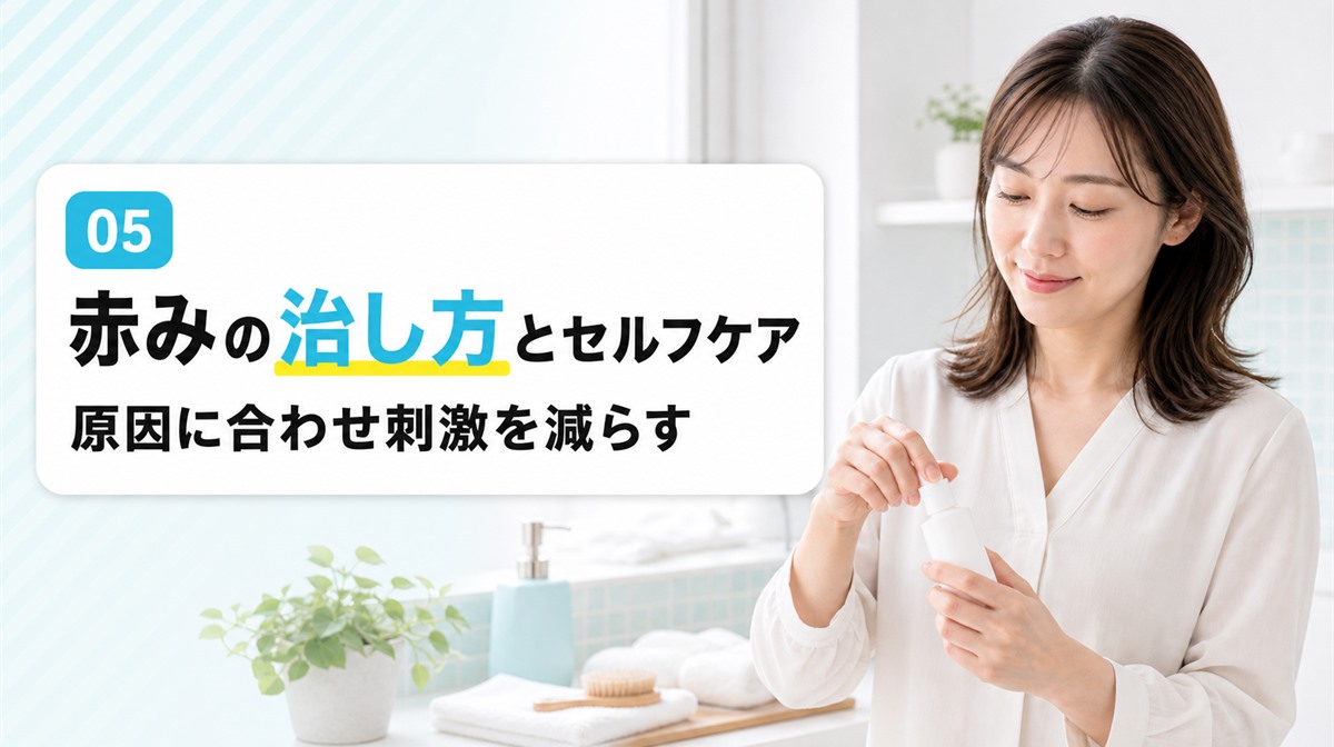 頭皮の赤みの治し方とセルフケアを原因別の対処や生活習慣の見直しから解説する見出しイメージ
