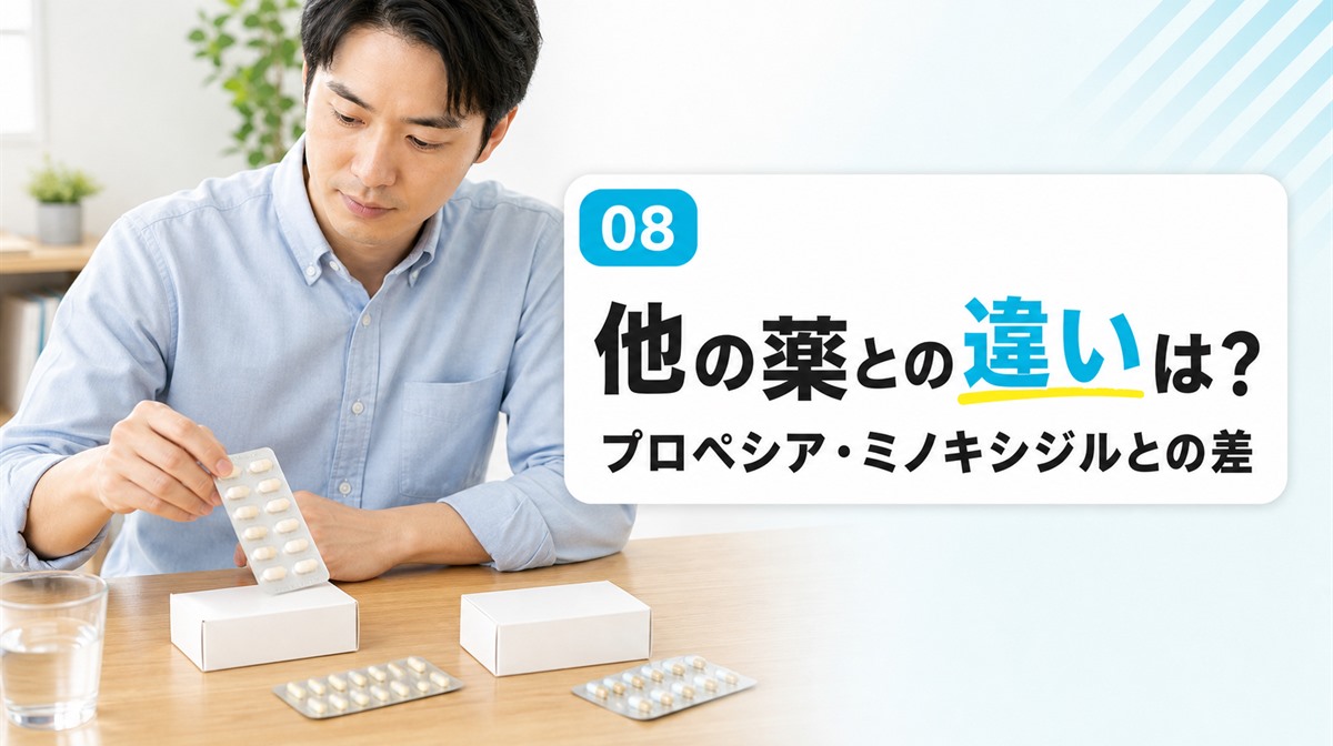 ザガーロとプロペシアやミノキシジルの違いと併用や切り替えの可否を解説する見出しイメージ