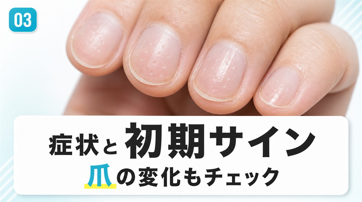 円形脱毛症の症状と初期サインや爪の変化を確認する見出しイメージ