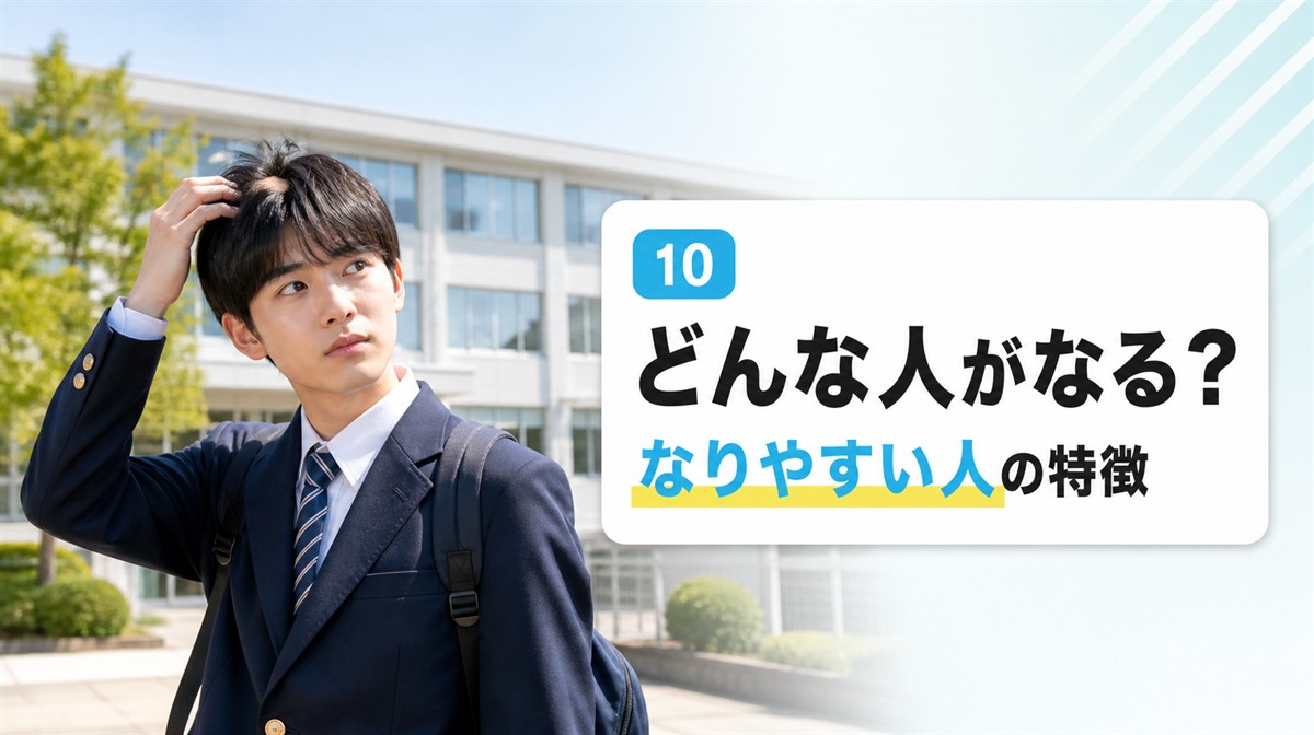 円形脱毛症はどんな人がなるかなりやすい人の特徴を解説する見出しイメージ